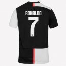 Maillot Juventus NO.7 Ronaldo 1ª 2019-20 Blanc Noir