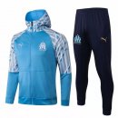 Sweat Shirt Capuche Marseille 2021-22 Bleu Blanc