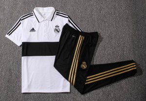 Polo Real Madrid Conjunto Complet 2019-20 Blanc Noir