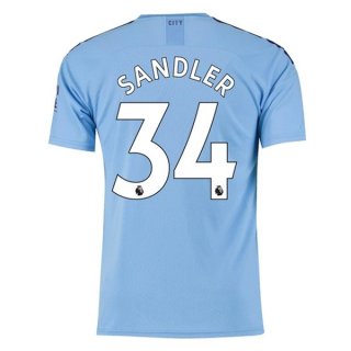 Maillot Manchester City NO.34 Sandler 1ª 2019-20 Bleu