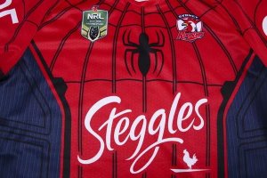 Thailande Maillot Sydney Roosters Spider Man 2017 2018 Rouge