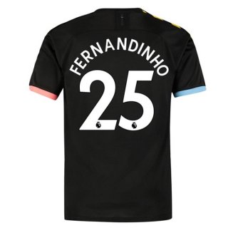 Maillot Manchester City NO.25 Fernandinho 2ª 2019-20 Noir