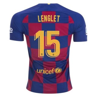 Maillot Barcelone NO.15 Lenglet 1ª 2019-20 Bleu Rouge