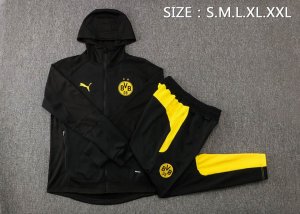 Sweat Shirt Capuche Ensemble Complet Borussia Dortmund 2022-23 Noir Jaune