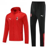 Coupe Vent AC Milan Ensemble Complet 2021-22 Rouge Noir