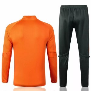 Survetement Manchester United 2020-21 Orange Noir