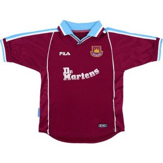 Thailande Maillot West Ham United FILA 1ª Retro 1999 2000 Rouge