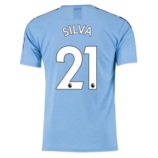 Maillot Manchester City NO.21 Silva 1ª 2019-20 Bleu