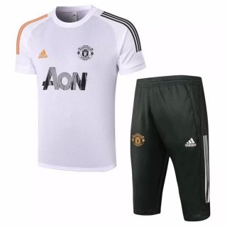 Entrainement Manchester United Ensemble Complet 2020-21 Blanc Noir