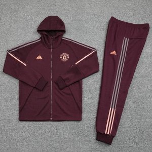 Sweat Shirt Capuche Manchester United 2020-21 Bordeaux