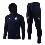Sweat Shirt Capuche Ensemble Complet Manchester City 2022-23 Bleu Oscuro