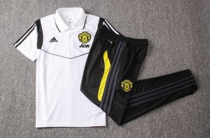 Polo Manchester United Conjunto Complet 2019-20 Blanc Noir