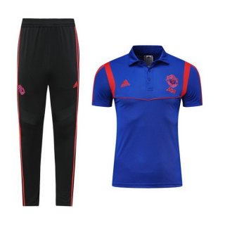 Polo Conjunto Complet Manchester United 2019-20 Bleu Rouge