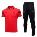 Polo AC Milan Ensemble Complet 2023-24 Rouge Noir