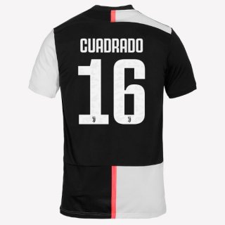 Maillot Juventus NO.16 Cuadredo 1ª 2019-20 Blanc Noir