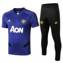 Entrainement Manchester United Conjunto Complet 2019-20 Bleu