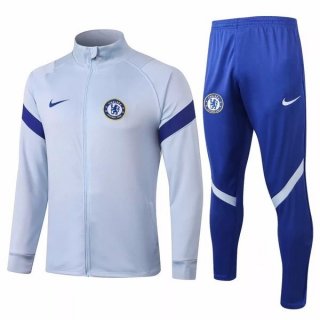 Survetement Chelsea 2020-21 Gris Clair Bleu