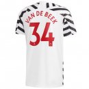 Maillot Manchester United NO.34 Van De Beek 3ª 2020-21 Blanc