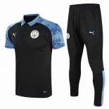 Polo Manchester City Conjunto Complet 2020-21 Bleu Noir