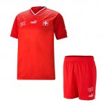 Maillot Suisse 1ª Enfant 2022 Rouge