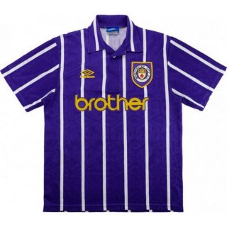Thailande Maillot Manchester City 2ª Retro 1993 1994 Purpura Thailande Maillot Manchester City 2ª Retro 1993 1994 Purpura