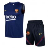 Maillot Barcelone Ensemble Complet Sans Manches 2022 Bleu Noir