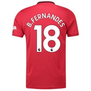 Maillot Manchester United NO.18 B. Fernandes 1ª 2019-20 Rouge