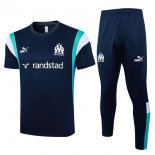 Thailande Maillot Marseille Ensemble Complet 2024 Bleu 2