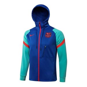 Sweat Shirt Capuche Barcelone 2022 Bleu Vert