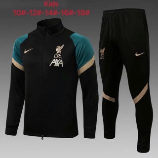 Enfant Survetement Liverpool 2022 Noir Vert Enfant Survetement Liverpool 2022 Noir Vert