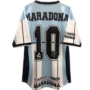 Maillot Argentine NO.10 Maradona 1ª Retro 2001 Bleu