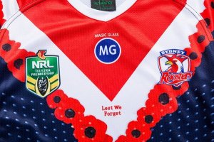 Thailande Maillot Sydney Roosters Anzac 2018 Bleu