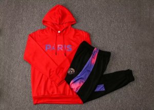 Sweat Shirt Capuche Paris Saint Germain 2021-22 Rouge Noir Purpura