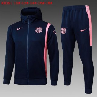 Enfant Coupe Vent Capuche Barcelone 2026-27 Bleu