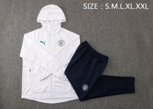 Sweat Shirt Capuche Ensemble Complet Manchester City 2022-23 Blanc