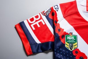 Thailande Maillot Sydney Roosters Anzac 2018 Bleu