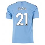 Maillot Manchester City NO.21 Silva 1ª 2019-20 Bleu