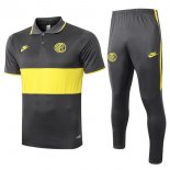 Polo Inter Milan Conjunto Complet 2019-20 Gris Jaune