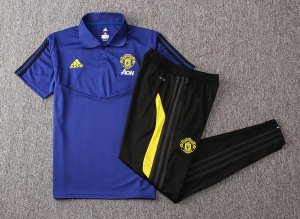 Polo Manchester United Conjunto Complet 2019-20 Bleu Jaune Noir