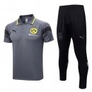 Polo Borussia Dortmund Ensemble Complet 2023-24 Gris Noir