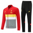 Survetement Liverpool 2021-22 Rouge Jaune Gris