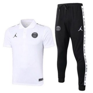 Polo Ensemble Complet Paris Saint Germain 2020-21 Blanc Noir