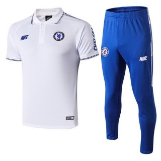 Polo Conjunto Complet Chelsea 2019-20 Blanc Bleu