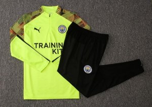 Survetement Enfant Manchester City 2019-20 Vert Fluorescent Noir