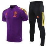 Polo Manchester United Ensemble Complet 2021-22 Purpura Noir