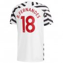 Maillot Manchester United NO.18 B. Fernandes 3ª 2020-21 Blanc