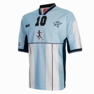 Maillot Argentine NO.10 Maradona 1ª Retro 2001 Bleu