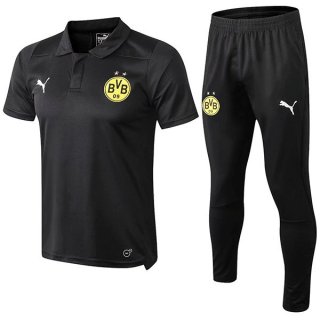 Polo Borussia Dortmund Conjunto Complet 2019-20 Noir