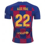 Maillot Barcelone NO.22 Aleix Vidal 1ª 2019-20 Bleu Rouge