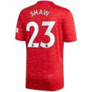 Maillot Manchester United NO.23 Shaw 1ª 2020-21 Rouge
